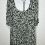 American Eagle  Floral Print Green Square Neck Tie Back Mini Dress XL Photo 0