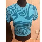 Forever 21  Blue Cropped Sweater Large Photo 0