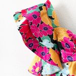 Amur Cleopatra Pleated Maxi Gown Dress in Black Pop Dot Photo 3