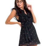 Wildfox new Couture ꕥ Dolly Ruffled Mini Dress ꕥ Black Red Rose Print ꕥ Medium Photo 11