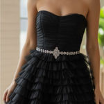 David's Bridal David’s Bridal Short Strapless Tiered Tulle Dress Photo 0