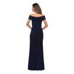 La Femme Off the Shoulder Formal Dress 10 Navy Blue 27959 Photo 1