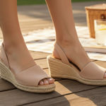 Spanish Sandal Co. Espadrille Wedge Slingback Sandals 39/8 Photo 0