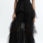 BCBG Maxazria $498 Oly Tiered Ruffle Tulle Corset Black Gown Dress Whimsigoth Photo 0