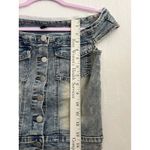 SheIn  Women's Blue Denim Button Up Off The Shoulder Top Vest Size S Photo 3