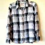 Mossimo XXL Women’s Button Down Flannel Shirt Black White Gray Fall Winter Work Size 2X Photo 0