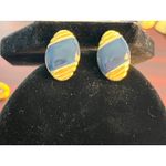 VTG Earring Lot of 3 Gold Tone Navy Enamel Napier Preppy Retro Photo 1