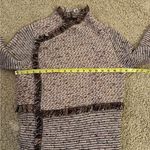 White House | Black Market WHBM Waterfall Fringed Cardigan Sweater Size Medium Tweed Grandma Comfy F8 Photo 8