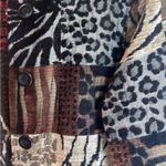 Ala Carte Animal Print Mixed Media Jacket Blazer Women's Size Medium Black Photo 3