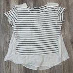 ZARA  W Collection Black White Striped  Top Layered Look Women's Size M Cotton Photo 0