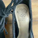 Vince Camuto VC VASHA BLACK NUBUCK SANDAL PUMP HIGH HEEL Size 8M Lace Up Photo 2
