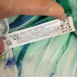 ZARA  Blue Green Watercolor Tie Dye Satin Long Sleeve Button Down cropped XL Photo 6