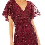Mac Duggal  68013 Sequin Embroidered Butterfly Sleeve Midi Dress size 20 C5 Photo 7