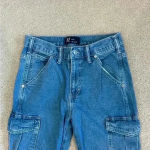 Gap  cargo blue 90s loose high rise jeans in size 0 / 25 short Photo 1