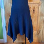 Opening Ceremony Eclipse Delta Marine Navy Short Sleeve Rib Knit Handkerchief Hem Dress $375 EUC S Photo 6