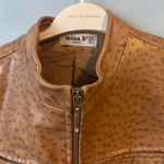Mina.B Paris Cognac Faux Leather Zippered Jacket front zipper pockets EU40 US6 Brown Size 6 Photo 3