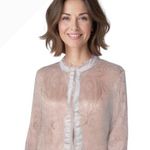 love on a hanger Short Dressy Lace Blazer 3/4 Sleeve Size M Pink Mother of Bride Photo 0