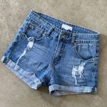 Tilly's tilly’s high-rise distressed denim shorts with rolled cuff Photo 0
