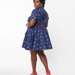 Unique Vintage Blue Dog & Candy Cane Wrap Dress NWT | 4XL | Photo 2