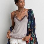 American Eagle AEO Soft & Sexy Ribbed Lace Trim Cami Blouse Photo 0
