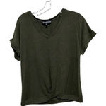 Wantable Forest Green Sweater material short sleeve size medium basics tie front Photo 0