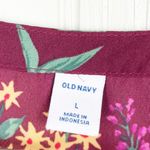 Old Navy  Women's Burgundy Maroon Floral Tunic Top Flowy Blouse Size Large Photo 3
