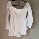 BCBGMAXAZRIA White romper  NEW off the shoulder flare arm peplum tiered detail Photo 6