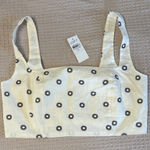 Loft NWT  Beach cream Floral Crop Top Line Cotton Smocked size XS Photo 0