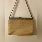 Fossil VTG Woven Straw and Leather Shoulder Bag 75082 Beige Tan Pink Plaid Lined Photo 1