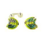 Vintage Fish Earrings Pierced Blowfish Tropical Islands Beach Vacation C… Photo 4
