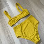 Galamaar Bikini Swimsuit bralette high rise womens Yellow (small) bright beach Photo 2