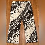 Banana Republic Cream & Brown Floral Leaves Lined Cotton Cropped Pants Size 6 Photo 4