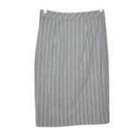 Banana Republic Gray Stripe Wrap Look Skirt Size 2 Preppy Straight Skirt Photo 1