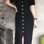 Vintage Button Front Midi Dress Shirt Dress Linen Size 2 Photo 1