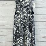 Style & Co Small Cropped Jumpsuit Floral Sleeveless V-Neck Stretch Elastic Waist Photo 2
