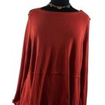 Umgee  Wide Long Sleeve Raw EdgeTrim Boho Shirt in Rust Photo 0