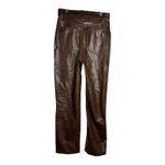 Abercrombie & Fitch Brown High Waist Faux Leather 90’s Straight Leg Pants Photo 5