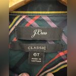 J.Crew  Classic Green Pink Plaid Collar Button Down Shirt Size 6 Tall Photo 3