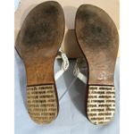 MYSTIQUE White Gold Beaded Pearl Boho Leather Thong Sandals Flip Flop Sz 8 Photo 9