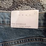 We Wore What  High Rise Blue Jeans Danielle Exposed Button Womens 25 Photo 4