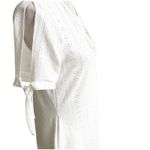 Eyelet Maxi Dress Size Medium NWT Boutique Slit Sleeves Milkmaid Coquette White Photo 3