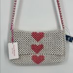 Isaac Mizrahi  White and Pink Heart Beaded Crossbody Bag Photo 10