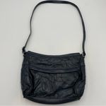 Vintage Patchwork Purse Bag Navy Blue Leather Photo 1
