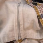 ZARA Plaid Size Large Neutral Cropped Smocked Summer Vacation Retro Faux Buttons Photo 4