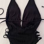 SheIn Black One Piece Bathing Suit with Ties NWOT Photo 2