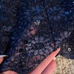 Alex Evenings Navy blue floral lace sparkle midi dress with lace cardigan set never worn Photo 13