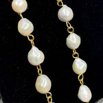 Natural Freshwater Pearl Stud Earrings w/ Quadruple Baroque Drop Gold Photo 0