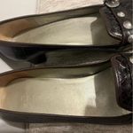 Unisa COPY -  Women's  Croc Brown Leather Heeled Loafers Photo 5