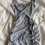 Amazon Light Blue Ribbed Cutout Dress Photo 0