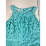 Dress Barn  Aqua Blue Eyelet Sleeveless Fit & Flare Dress - Size 14 Photo 6